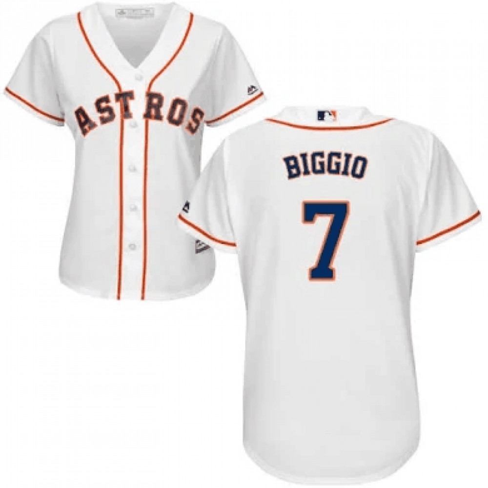 Women's Houston Astros #7 Craig Biggio White Cool Base Stitched MLB Jersey(Run Small) 1