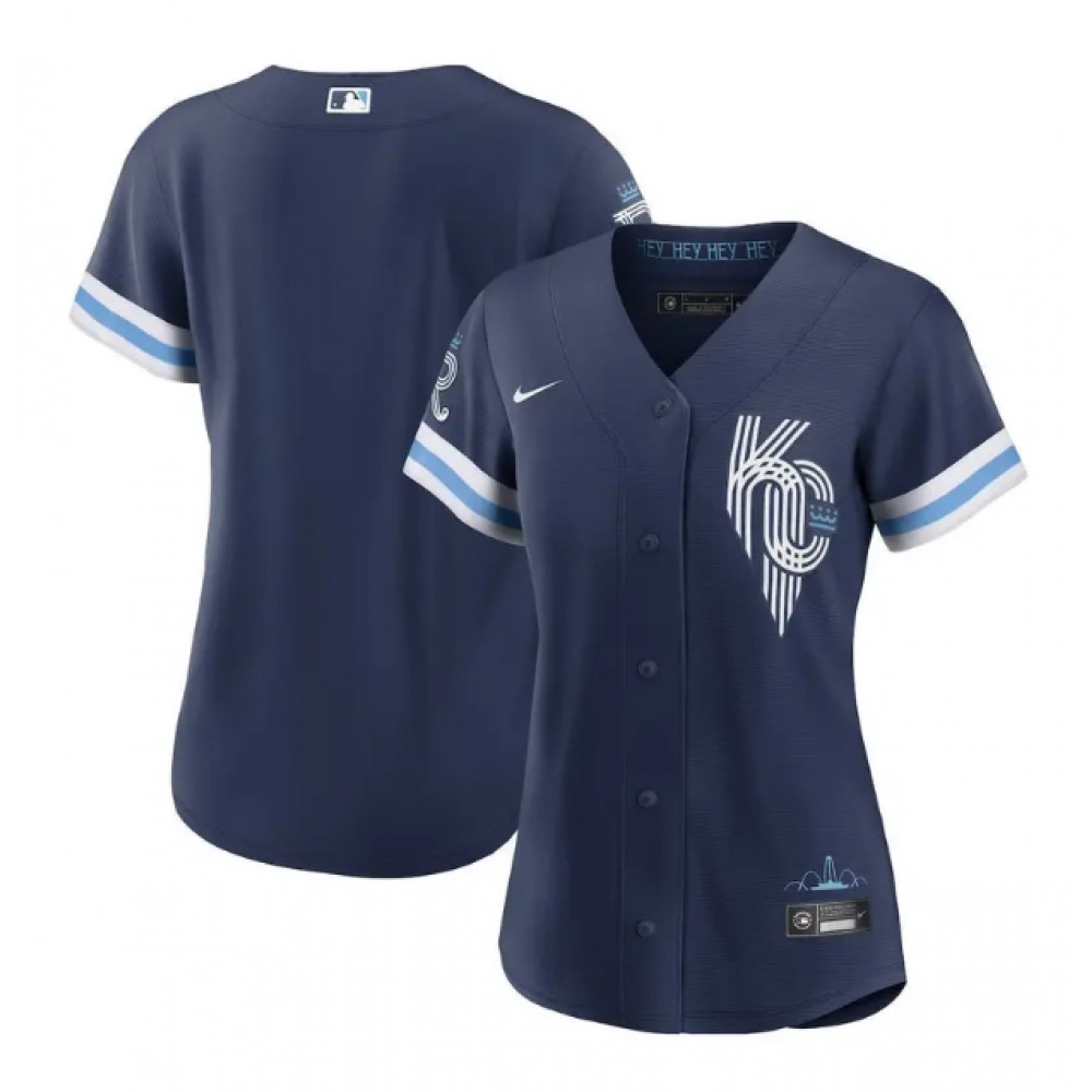 Women's Kansas City Royals Blank 2022 Navy City Connect Cool Base Stitched Jersey(Run Small) 1