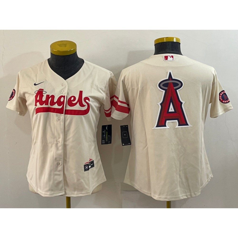 Women's Los Angeles Angels 2022 Cream City Connect Team Big Logo Stitched Baseball Jersey(Run Small) 1
