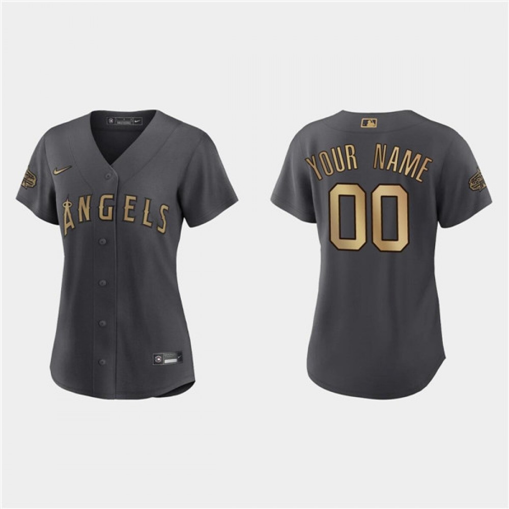 Women's Los Angeles Angels ACTIVE Player Custom 2022 All-Star Charcoal Stitched Baseball Jersey(Run Small) 1