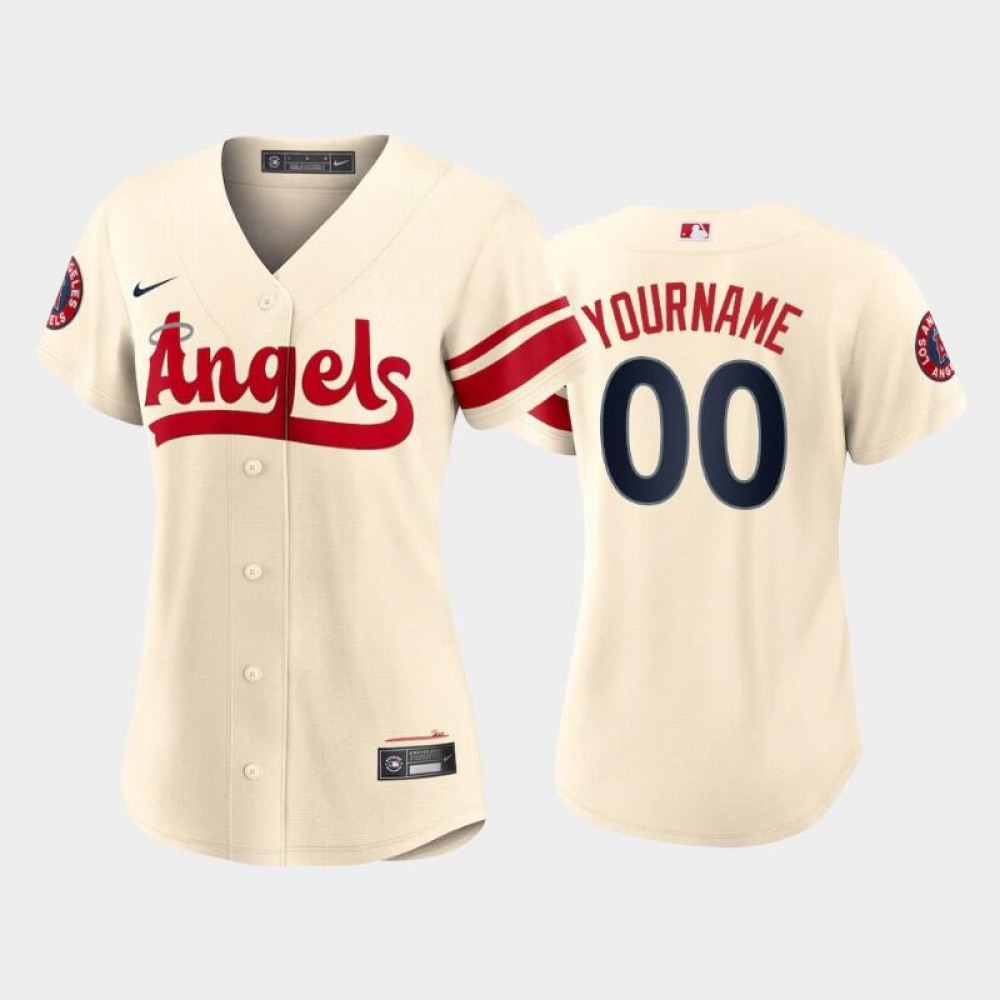 Women's Los Angeles Angels ACTIVE Player Custom 2022 Cream City Connect Stitched Baseball Jersey(Run Small) 1
