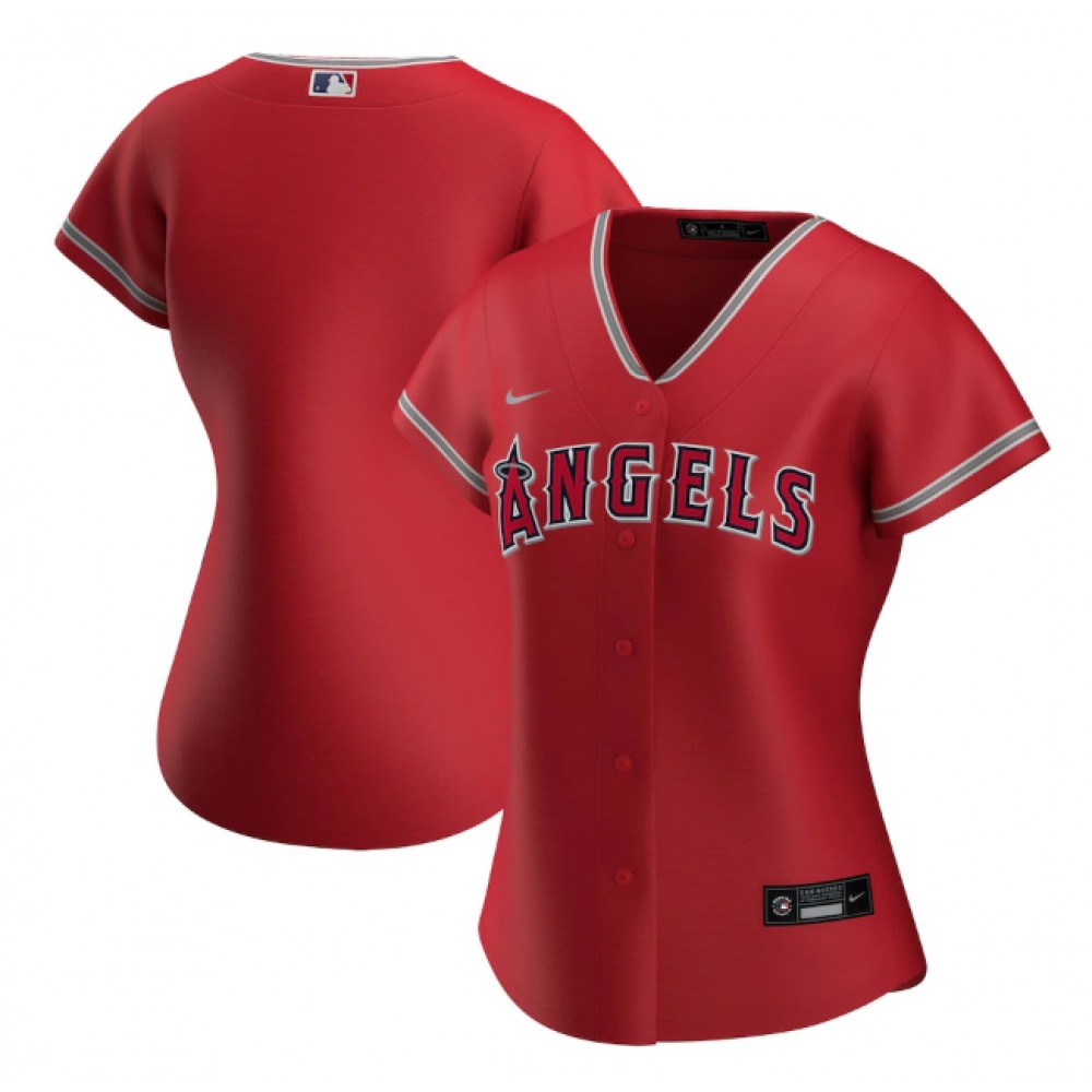 Women's Los Angeles Angels Blank Red Stitched Baseball Jersey(Run Small) 1