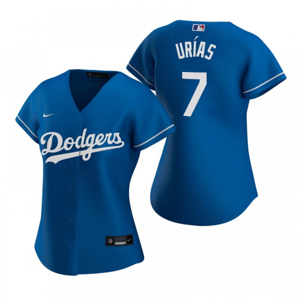 Women's Los Angeles Dodgers #7 Julio Urias Blue Stitched MLB Jersey(Run Small) 1