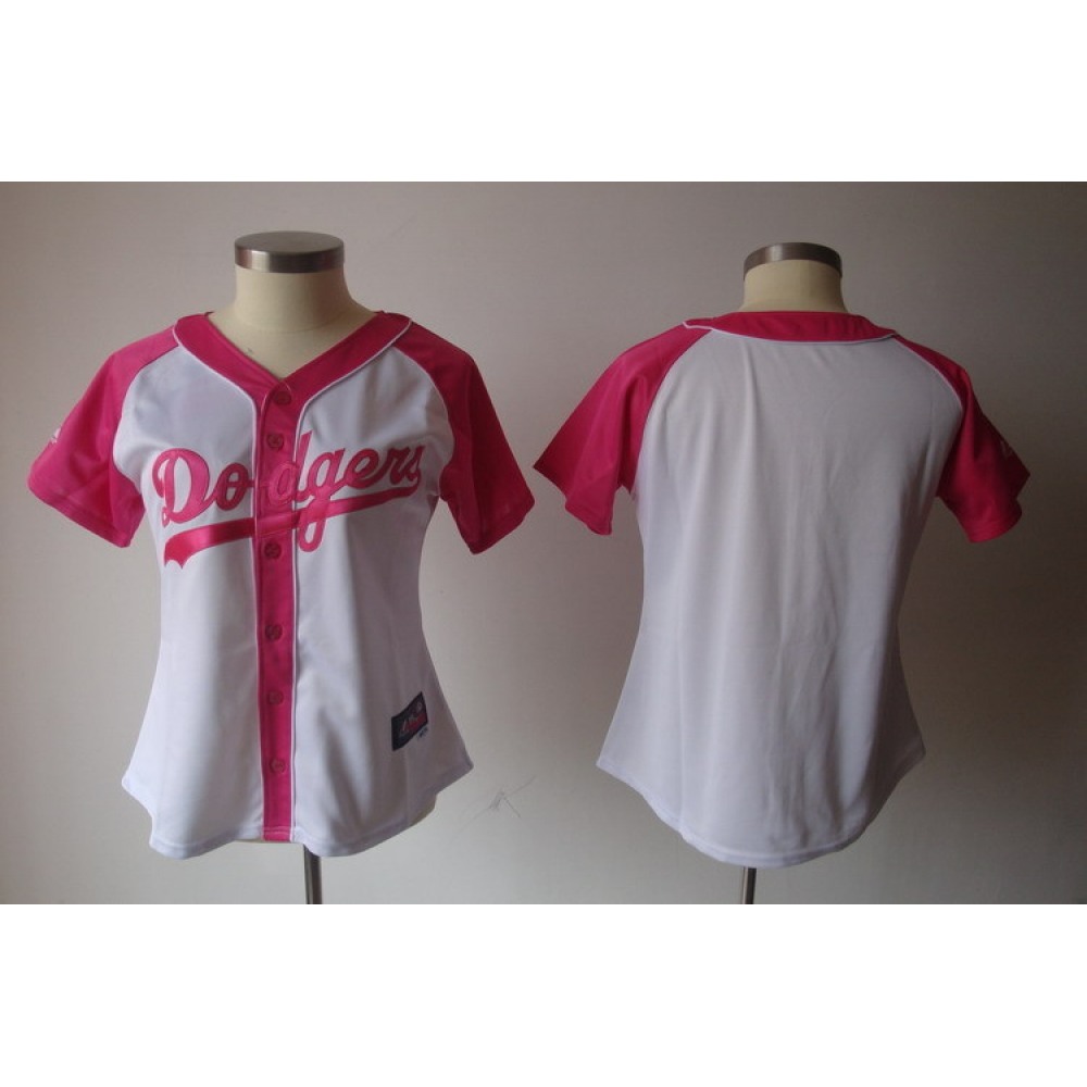 Women's Los Angeles Dodgers Blank White Splash Fashion Stitched MLB Jersey 1