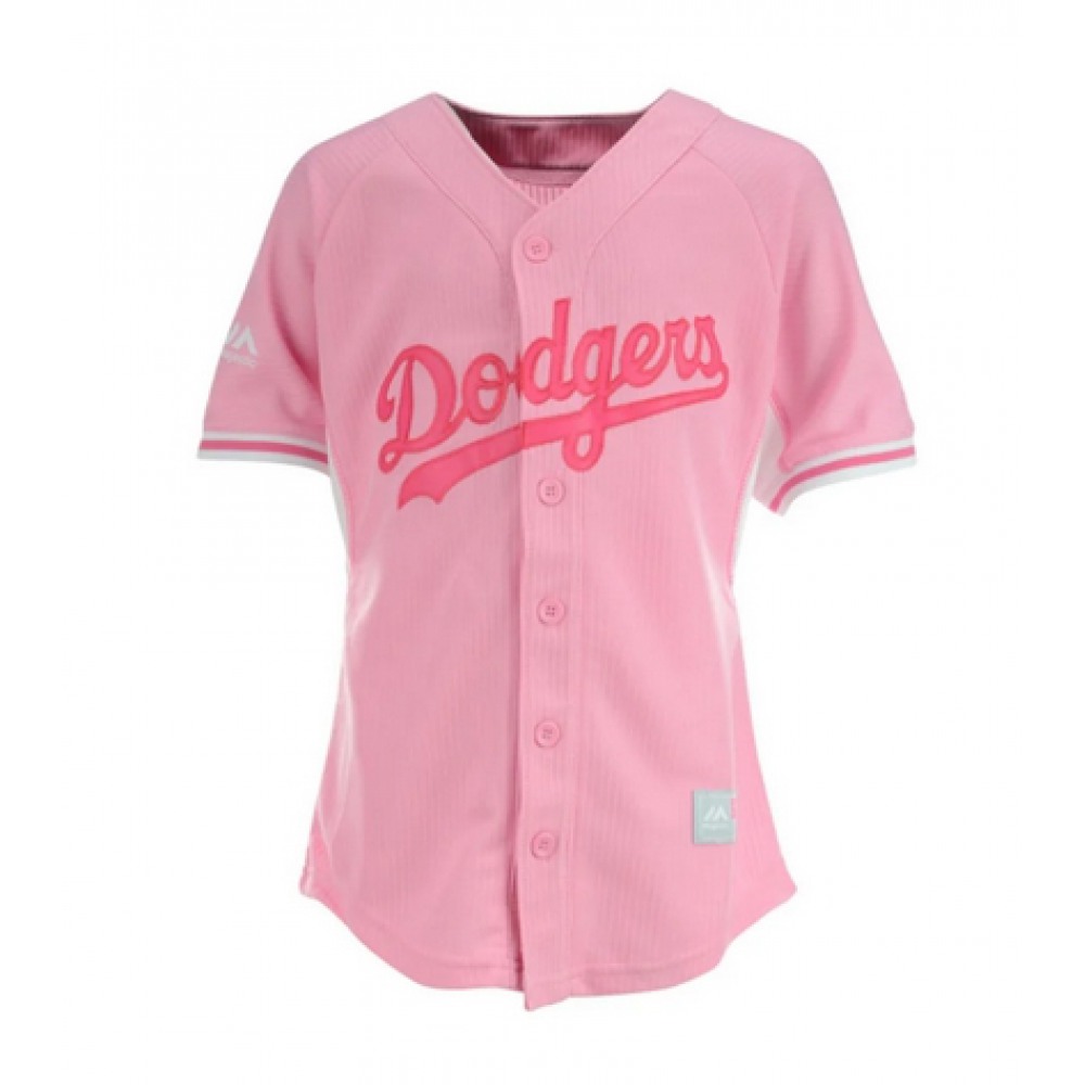 Women's Los Angeles Dodgers Blank Pink Stitched Baseball Jersey(Run Small) 1