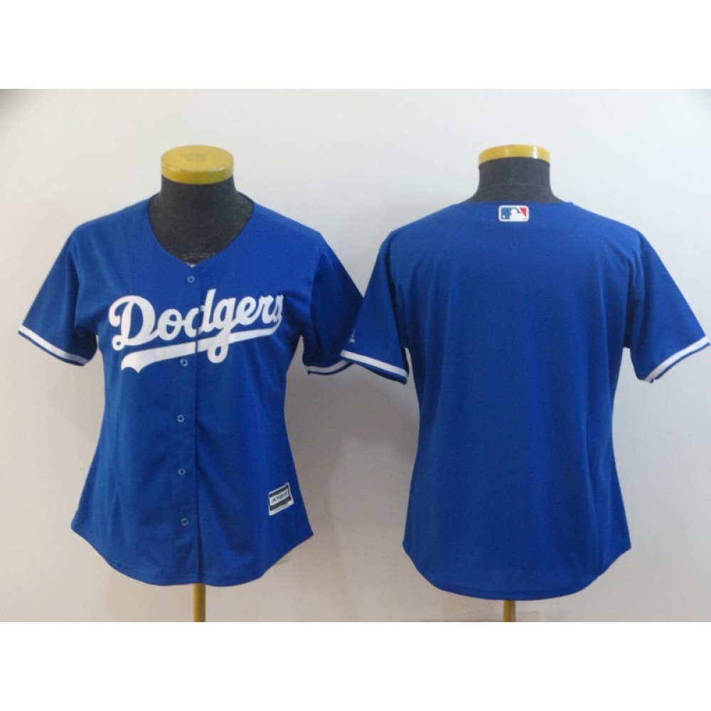 Women's Los Angeles Dodgers Blue Blank Cool Base Stitched MLB Jersey(Run Small) 1
