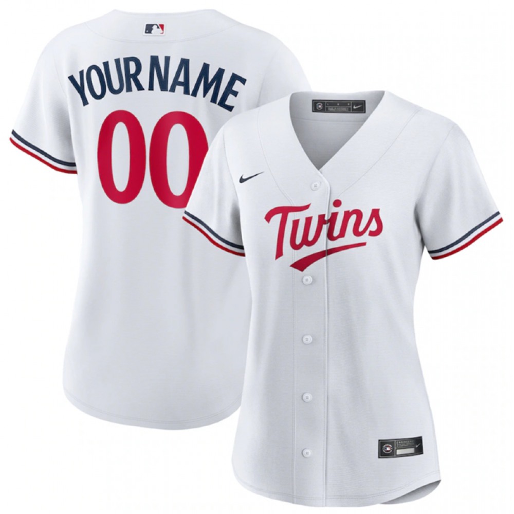 Women's Minnesota Twins ACTIVE Player Custom White Stitched Jersey(Run Small) 1