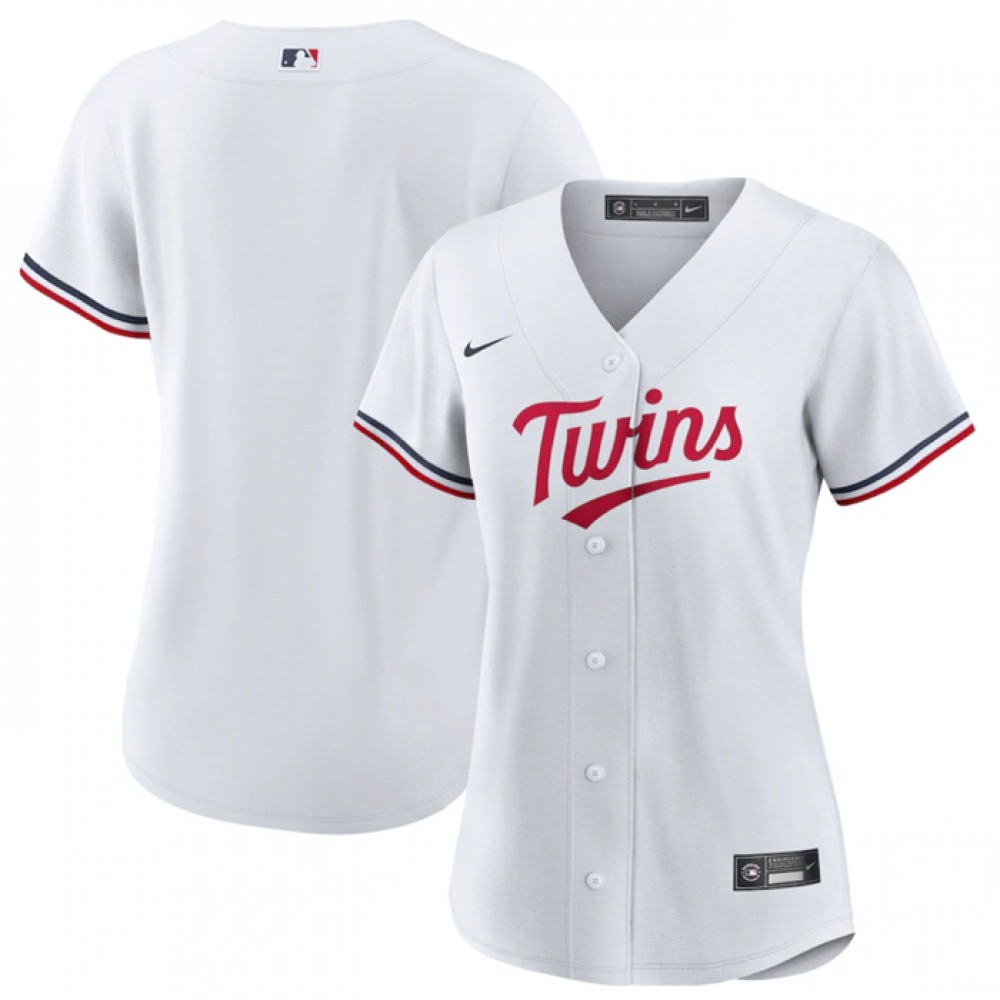 Women's Minnesota Twins Blank White Stitched Jersey(Run Small) 1