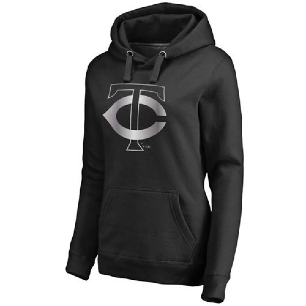 Women's Minnesota Twins Platinum Collection Pullover Hoodie Black 1