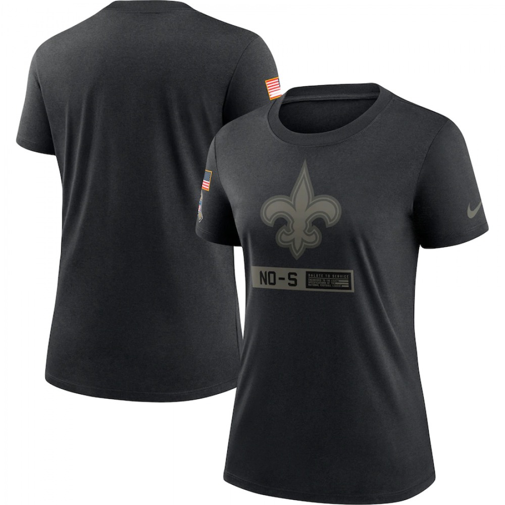 Women's New Orleans Saints 2020 Black Salute To Service Performance T-Shirt (Run Small) 1