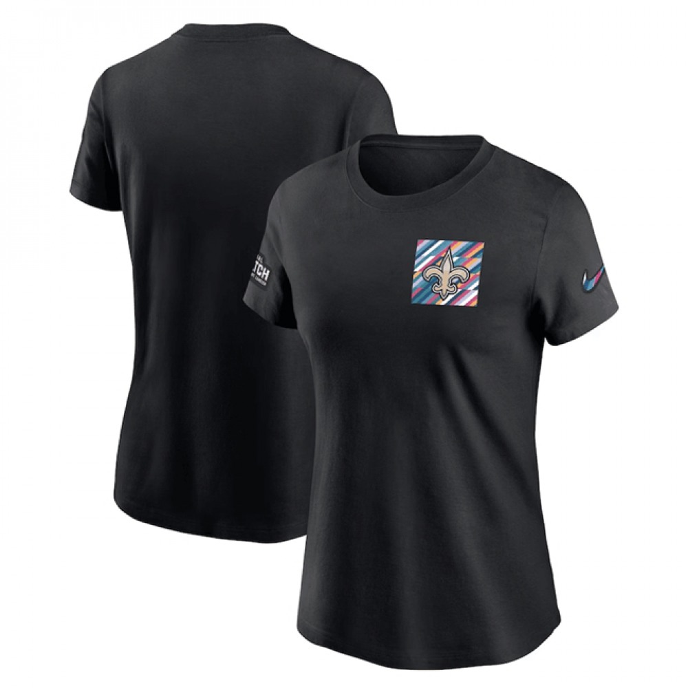 Women's New Orleans Saints Black 2023 Crucial Catch Sideline Tri-Blend T-Shirt(Run Small) 1
