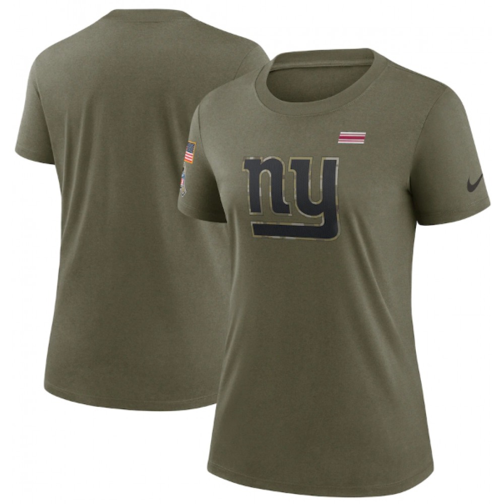 Women's New York Giants Olive 2021 Salute To Service T-Shirt (Run Small) 1