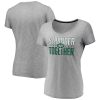Women's New York Jets Gray Stronger Together Space Dye V-Neck T-Shirt(Run Small)