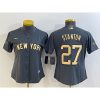 Women's New York Yankees #27 Giancarlo Stanton 2022 All-Star Charcoal Stitched Baseball Jersey(Run Small)