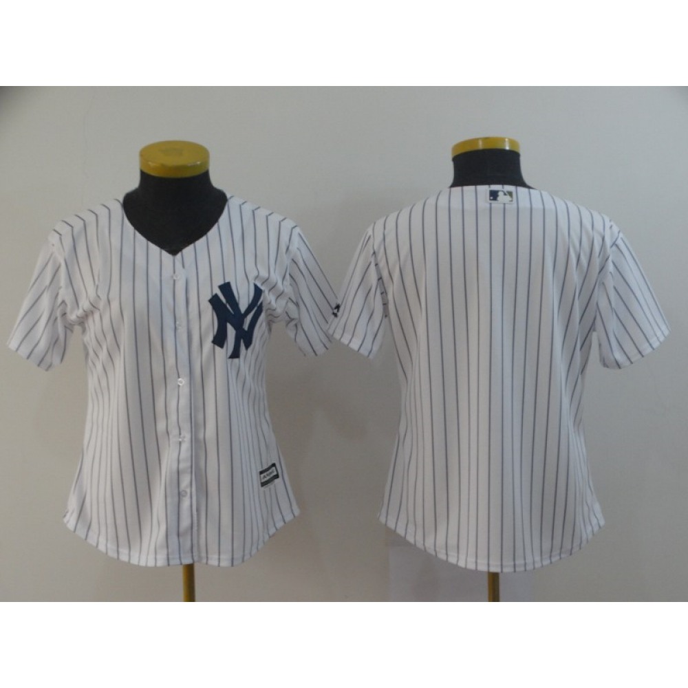 Women's New York Yankees White Cool Base Stitched MLB Jersey(Run Small) 1