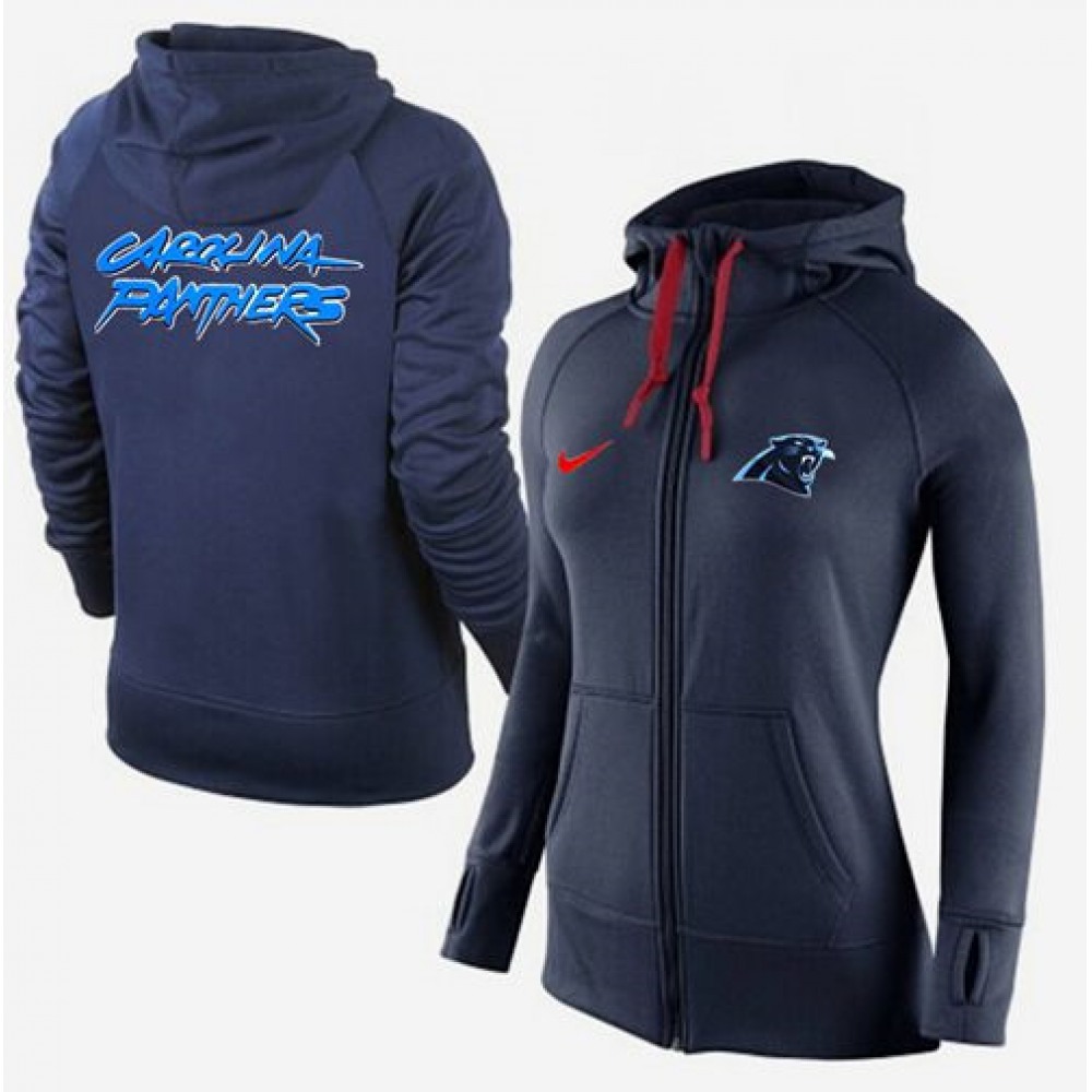 Women's Carolina Panthers Full-Zip Performance Hoodie Dark Blue 1