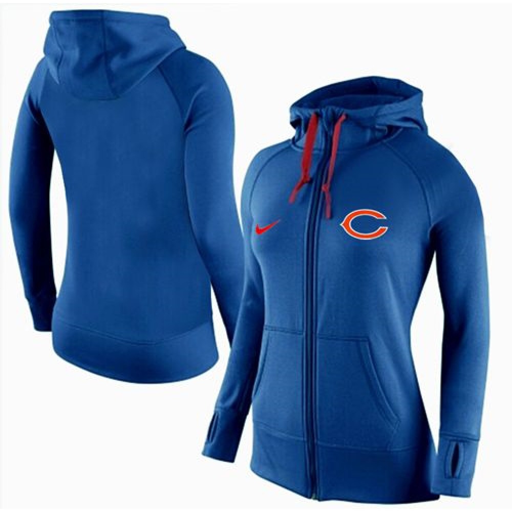 Women's Chicago Bears Full-Zip Performance Hoodie Blue 1