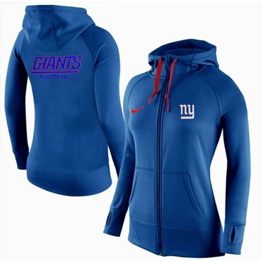 Women's New York Giants Full-Zip Performance Hoodie Blue 1