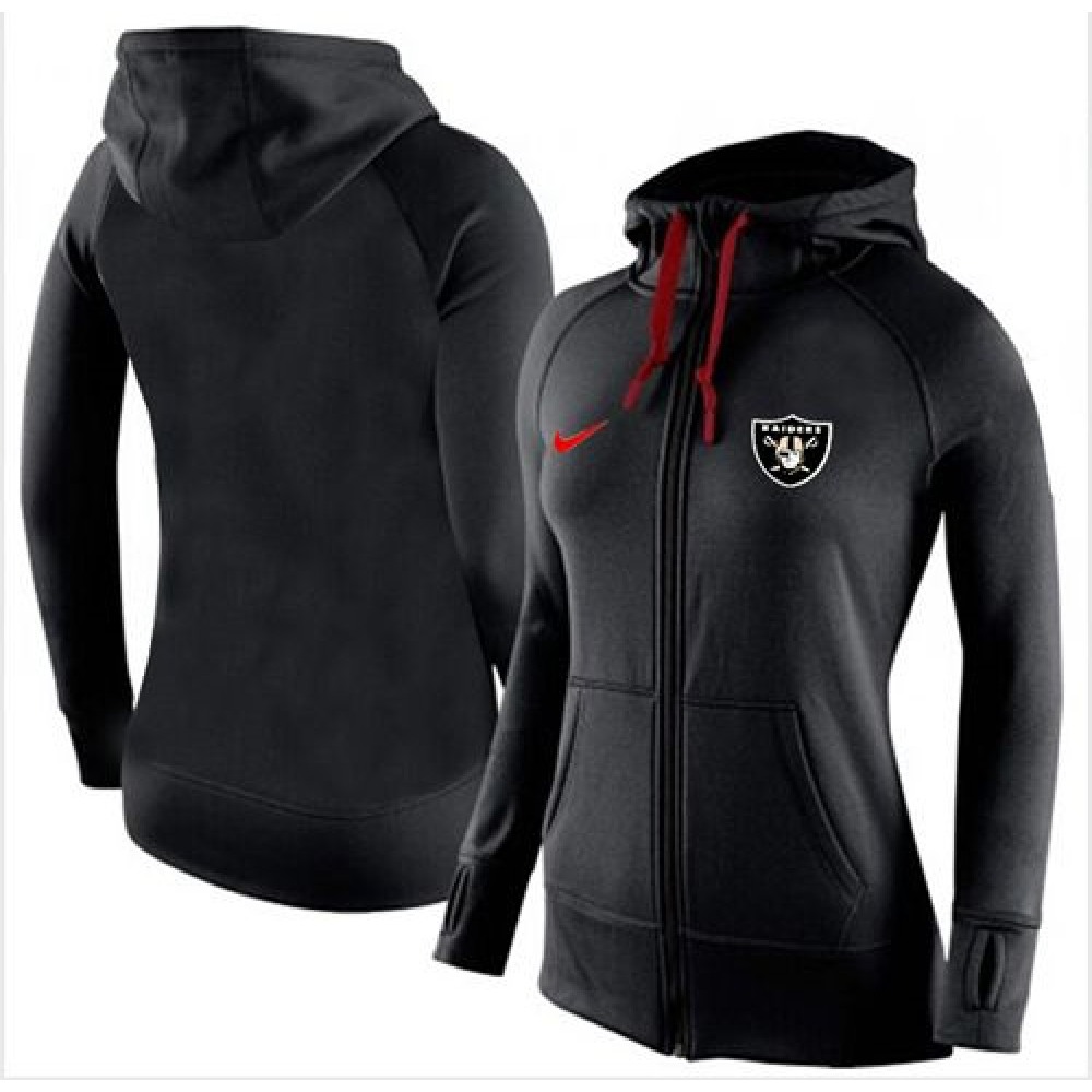 Women's Oakland Raiders Full-Zip Performance Hoodie Black_2 1