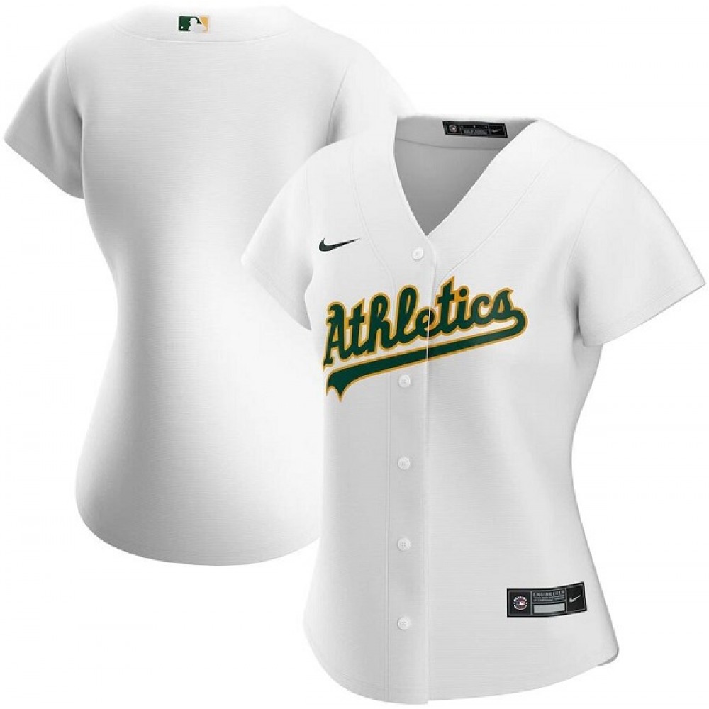 Women's Oakland Athletics Blank White Stitched Jersey(Run Small) 1