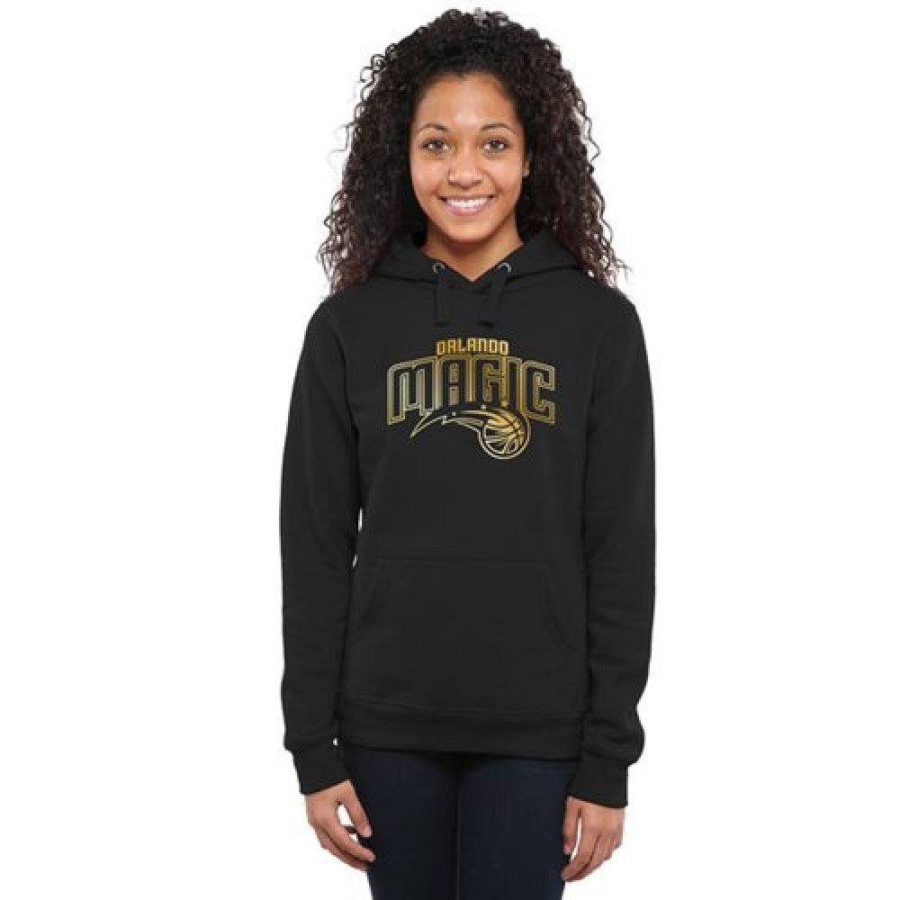 Women's Orlando Magic Gold Collection Pullover Hoodie Black 1