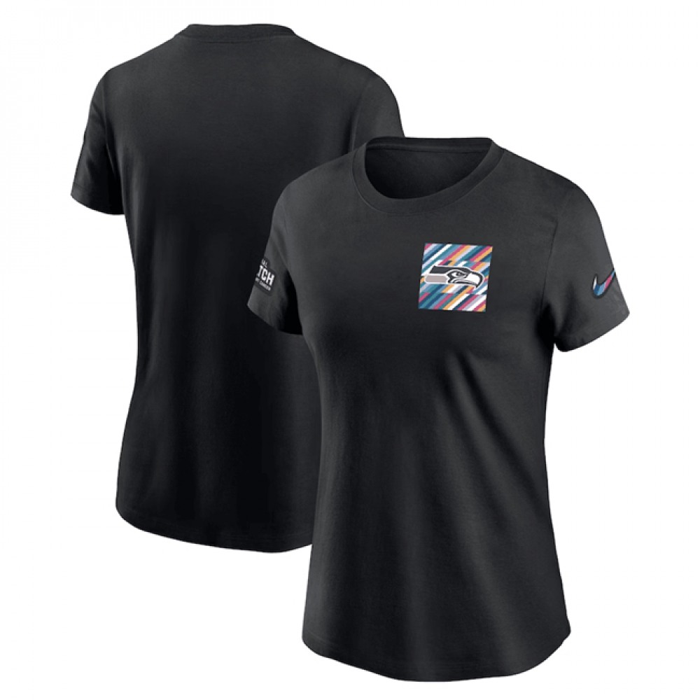 Women's Seattle Seahawks Black 2023 Crucial Catch Sideline Tri-Blend T-Shirt(Run Small) 1