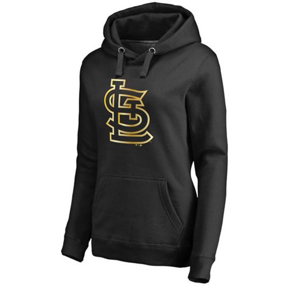 Women's St.Louis Cardinals Gold Collection Pullover Hoodie Black 1