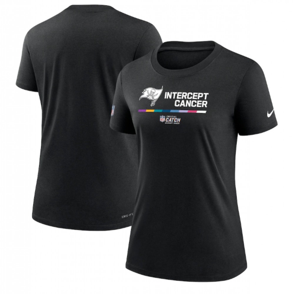 Women's Tampa Bay Buccaneers 2022 Black Crucial Catch Performance T-Shirt(Run Small) 1
