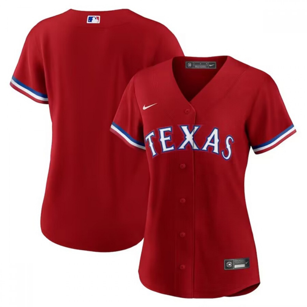 Women's Texas Rangers Blank Red Stitched Baseball Jersey(Run Small) 1