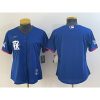 Women's Texas Rangers Blank Royal 2023 City Connect Stitched Baseball Jersey(Run Small)