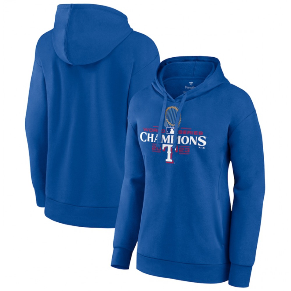 Women's Texas Rangers Royal 2023 World Series Champions Pullover Hoodie(Run Small) 1