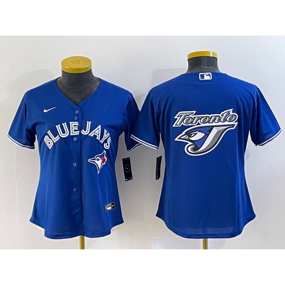 Women's Toronto Blue Jays Blue Team Big Logo Stitched Baseball Jersey(Run Small) 1