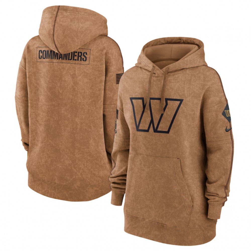 Women's Washington Commanders 2023 Brown Salute to Service Pullover Hoodie(Run Small) 1