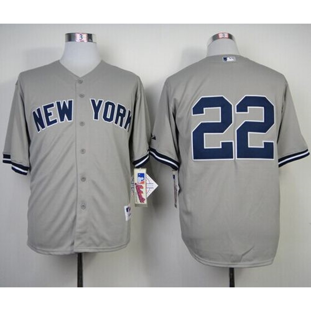 Yankees #22 Jacoby Ellsbury Grey Stitched MLB Jersey 1