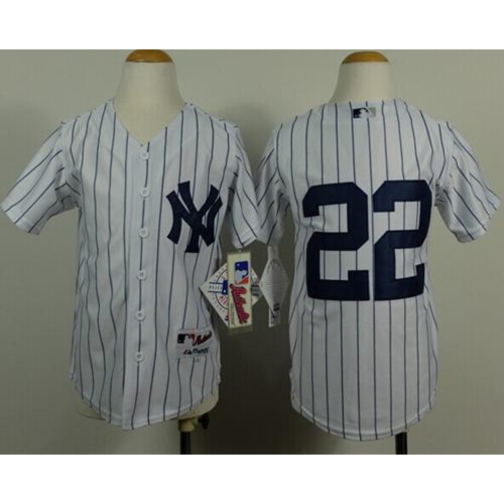 Yankees #22 Jacoby Ellsbury White Stitched Youth MLB Jersey 1