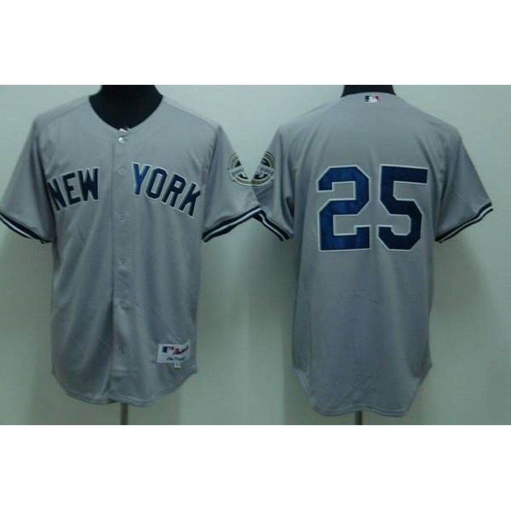 Yankees #25 Mark Teixeira Stitched Grey Youth MLB Jersey 1