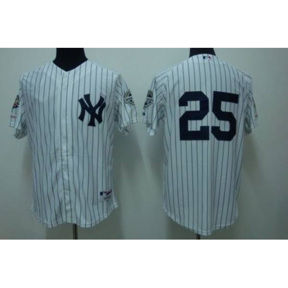 Yankees #25 Mark Teixeira Stitched White Youth MLB Jersey 1