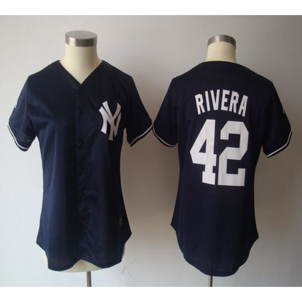 Yankees #42 Mariano Rivera Navy Blue Women's Fashion Stitched MLB Jersey 1