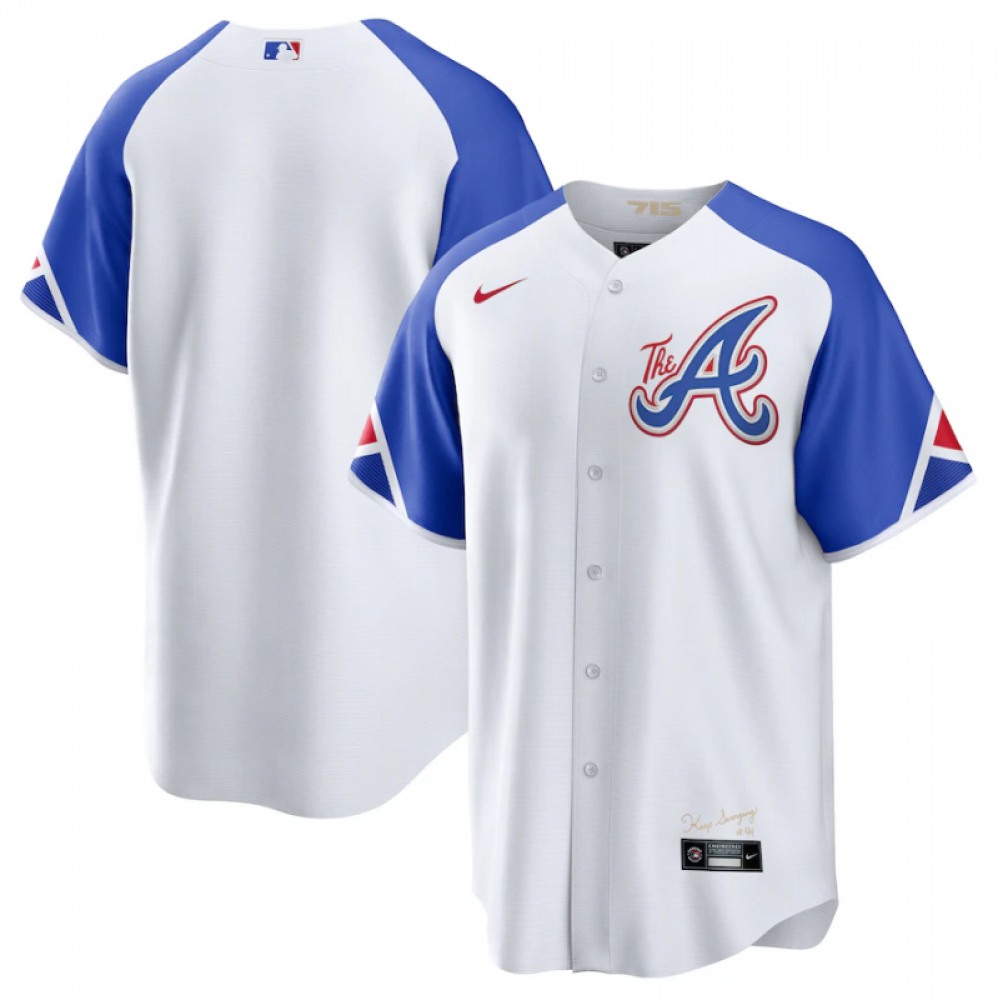 Youth Atlanta Braves Blank White 2023 City Connect Stitched Baseball Jersey 1