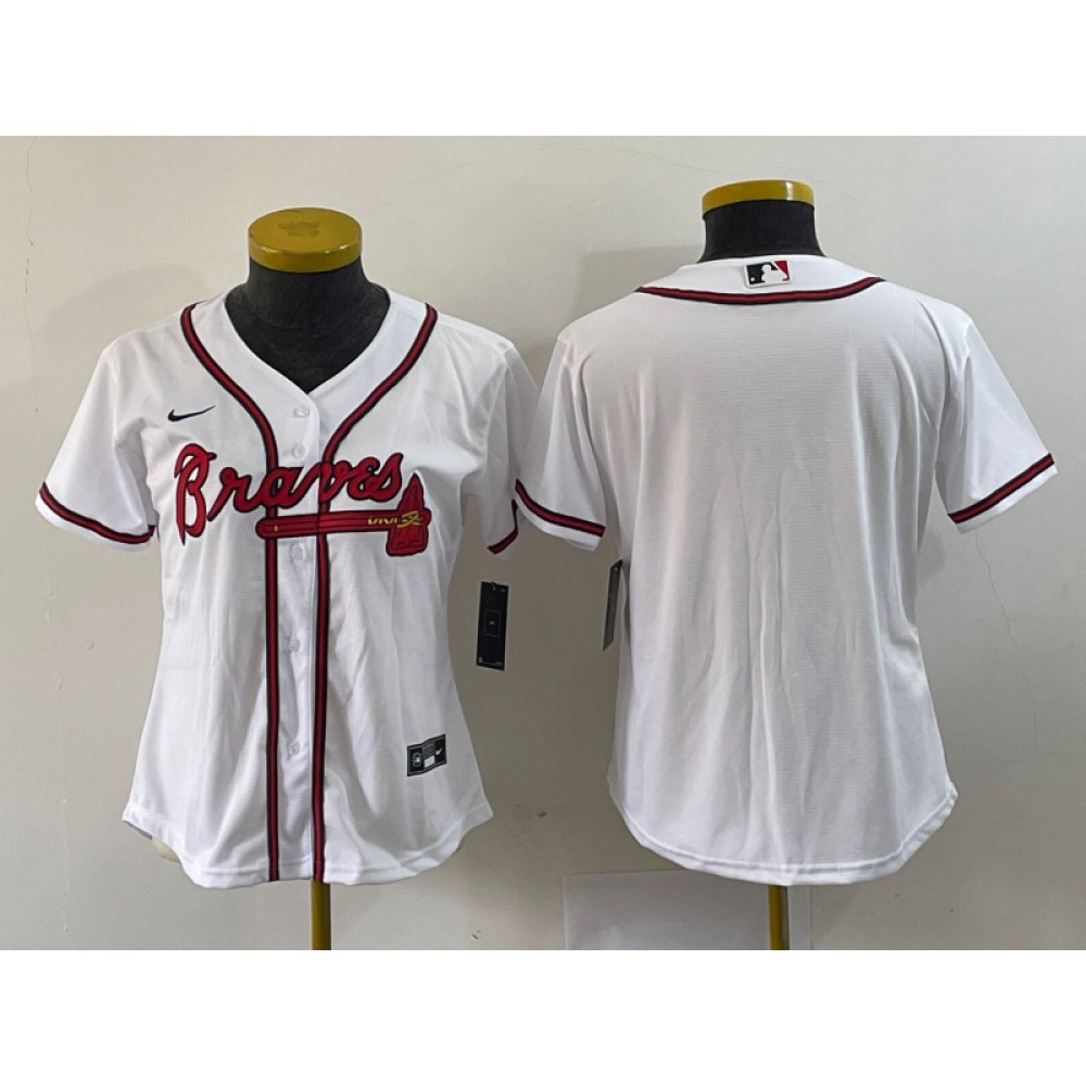 Youth Atlanta Braves White Stitched Jersey 1