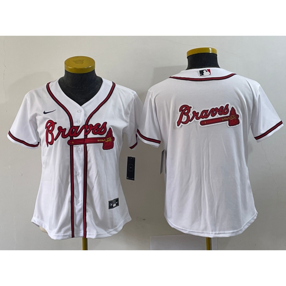 Youth Atlanta Braves White Team Big Logo Stitched Jersey 1