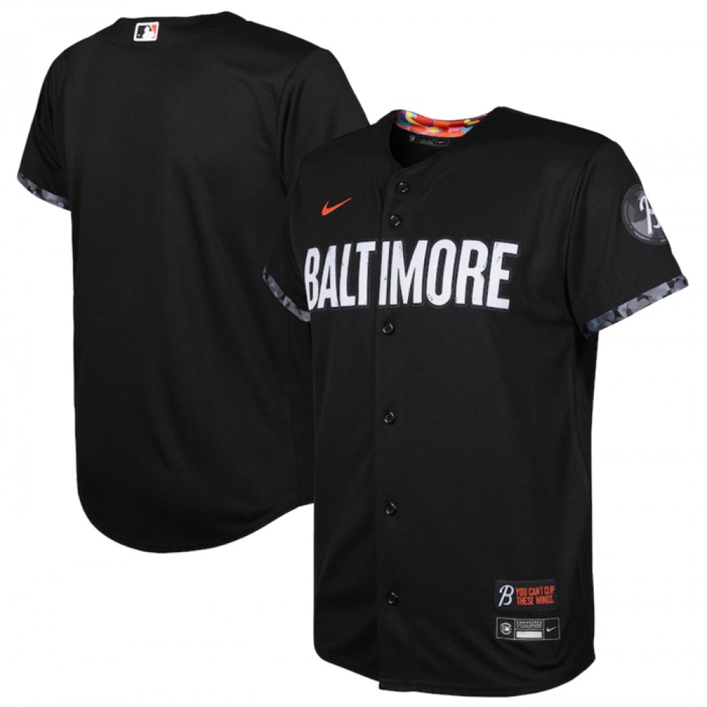 Youth Baltimore Orioles Blank Black 2023 City Connect Stitched Baseball Jersey 1