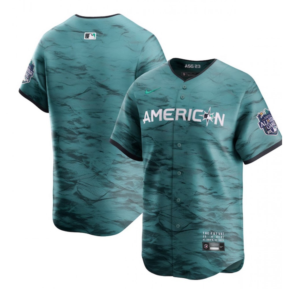Youth Blank 2023 All-star Teal Stitched Baseball Jersey 1
