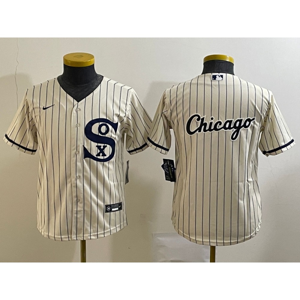 Youth Chicago White Sox Cream Team Big Logo Stitched Jersey 02 1