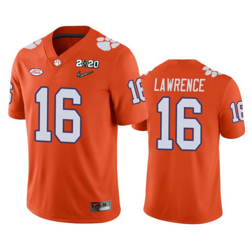 Youth Clemson Tigers #16 Trevor Lawrence Orange 2020 National Championship Stitched Football Jersey 1