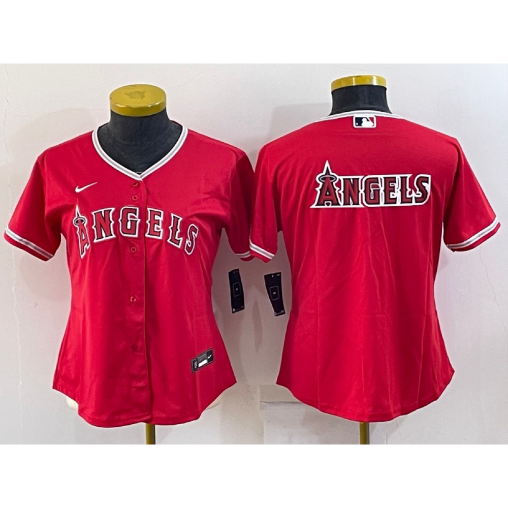 Youth Los Angeles Angels Red Team Big Logo Stitched Jersey 1