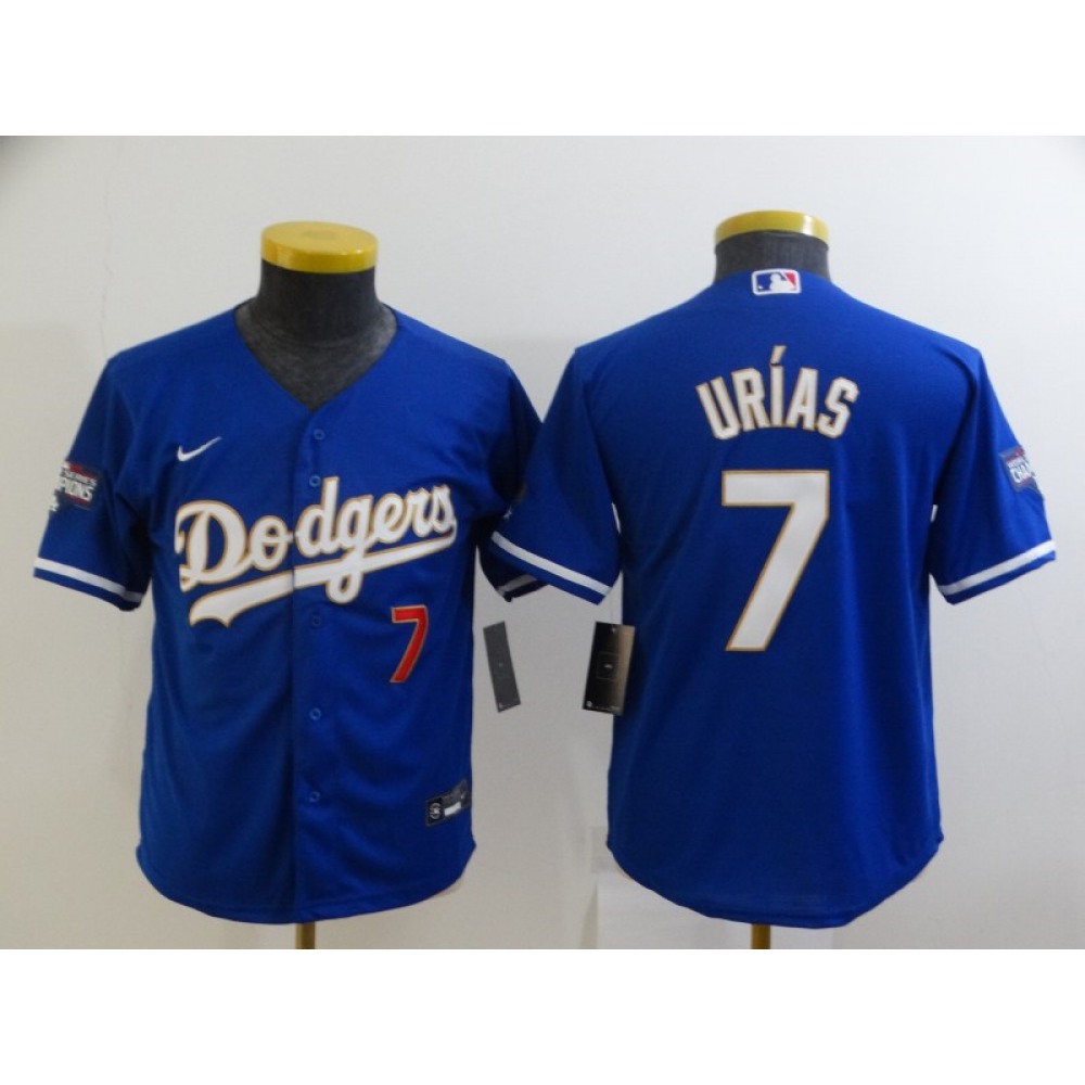 Youth Los Angeles Dodgers #7 Julio Urias Royal Cool Base Stitched Baseball Jersey 1