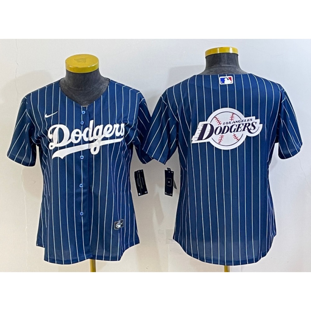 Youth Los Angeles Dodgers Navy Team Big Logo Stitched Baseball Jersey 1
