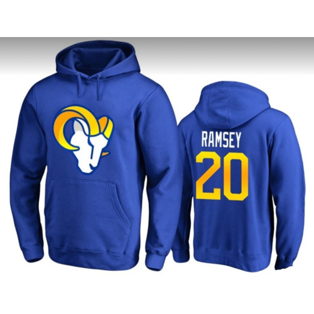Youth Los Angeles Rams #20 Jalen Ramsey Blue Pullover Hoodie 1