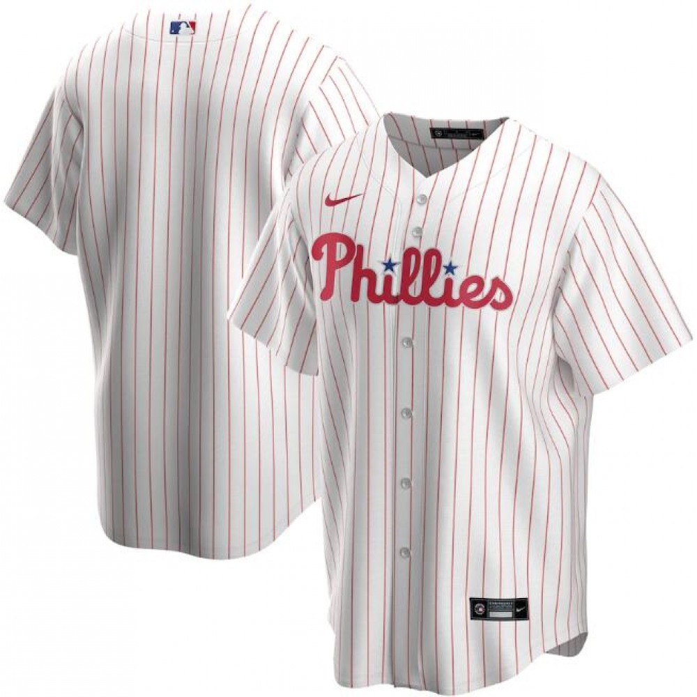 Youth Philadelphia Phillies Blank White Cool Base Stitched Baseball Jersey 1